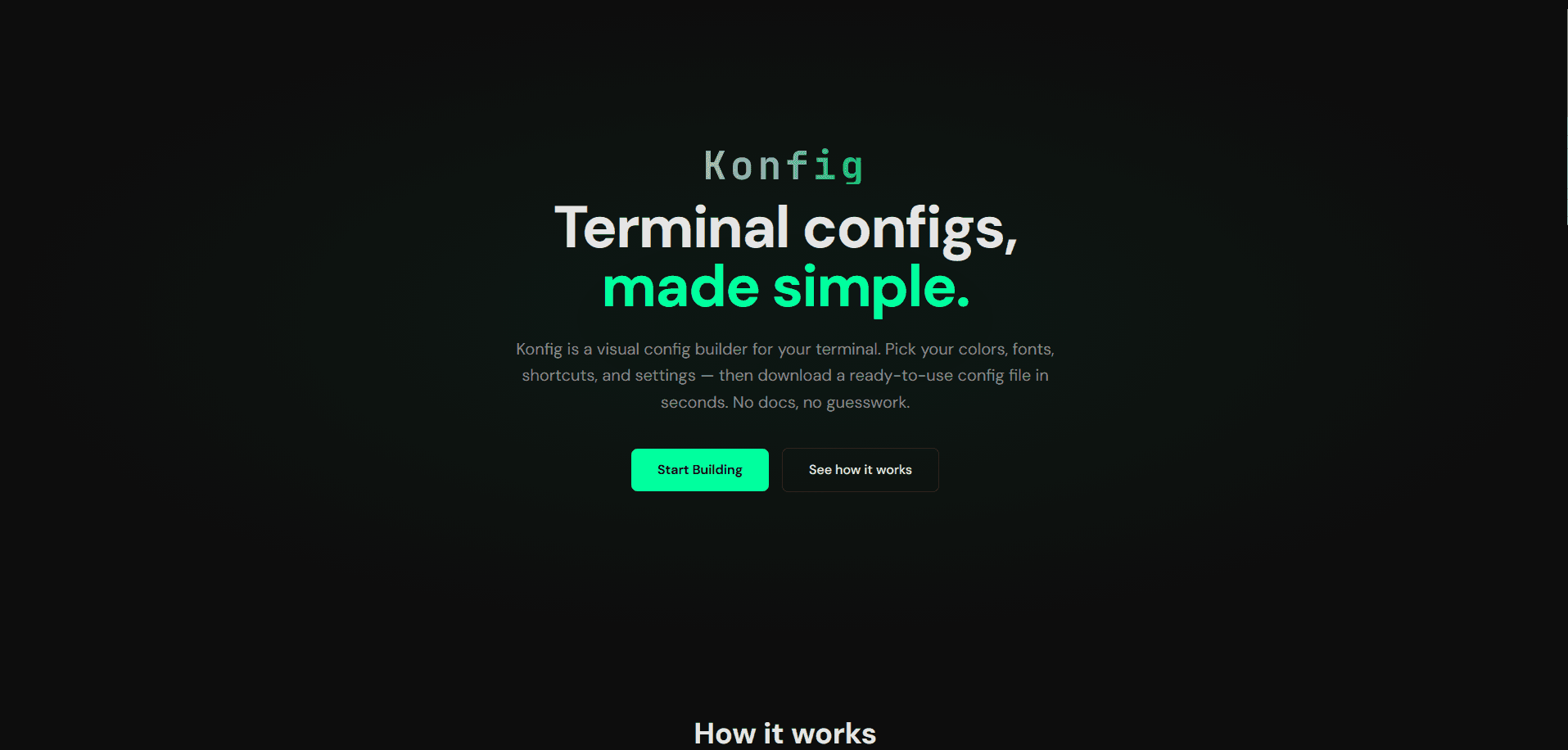 Konfig homescreen
